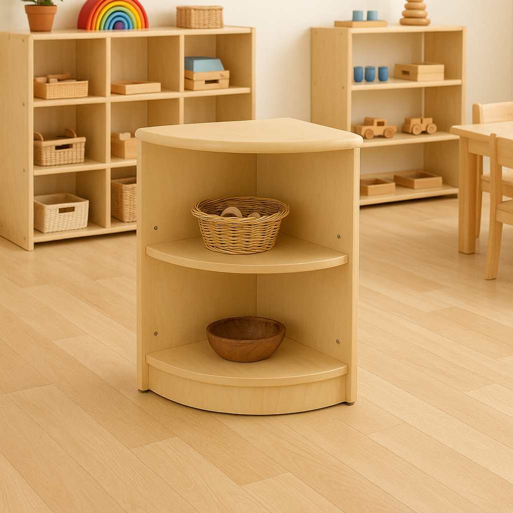 Corner Shelf – 24" Tall Wooden Montessori Storage