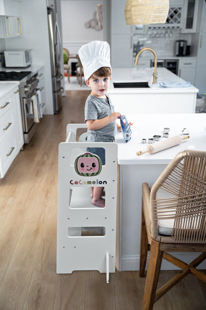 Date CocoMelon - 3 in 1 Kitchen Tower, Step Stool and Chalkboard