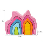 Wooden Mountain Rainbow Stacker Toy Puzzle Blocks