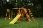 Sycamore outdoor wooden swing set and climbing jungle gym, Jumbo size