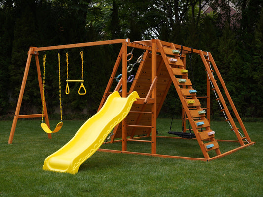 Sycamore - Backyard Ultimate Climbing Set with 2 Swings And Trapeze Bar