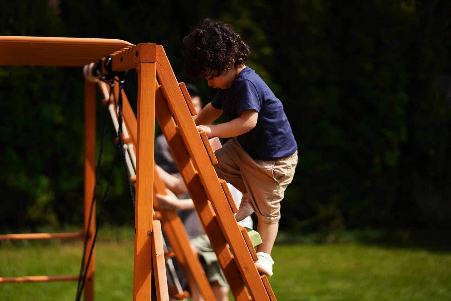 Sycamore - Backyard Ultimate Climbing Set with 2 Swings And Trapeze Bar.