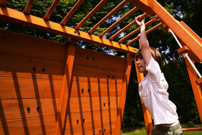 Sycamore - Ultimatives Klettergerüst für den Garten mit 2 Schaukeln und Trapezstange