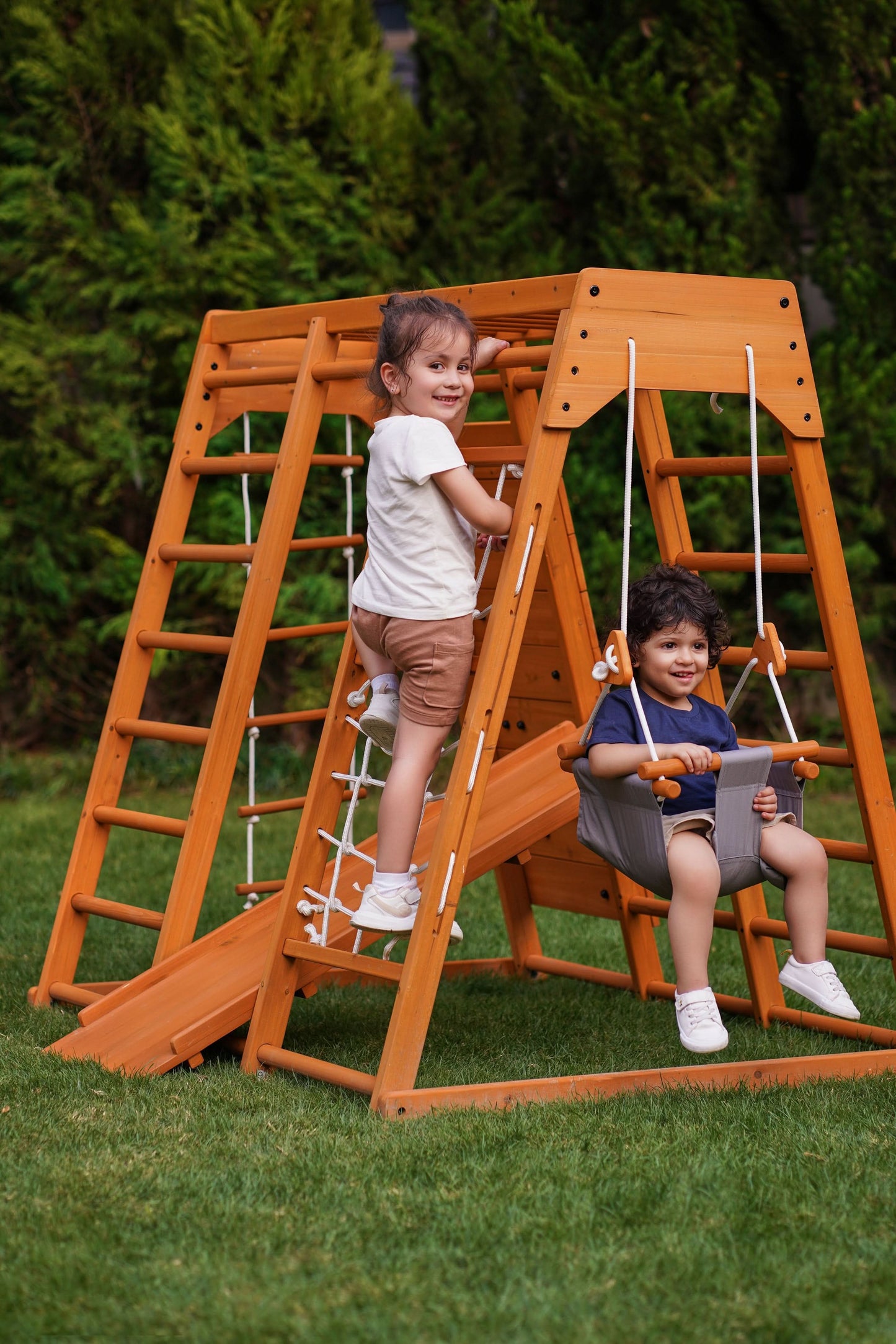 Magnolia - Outdoor and Indoor - Real Wood 7-in-1 Playset.