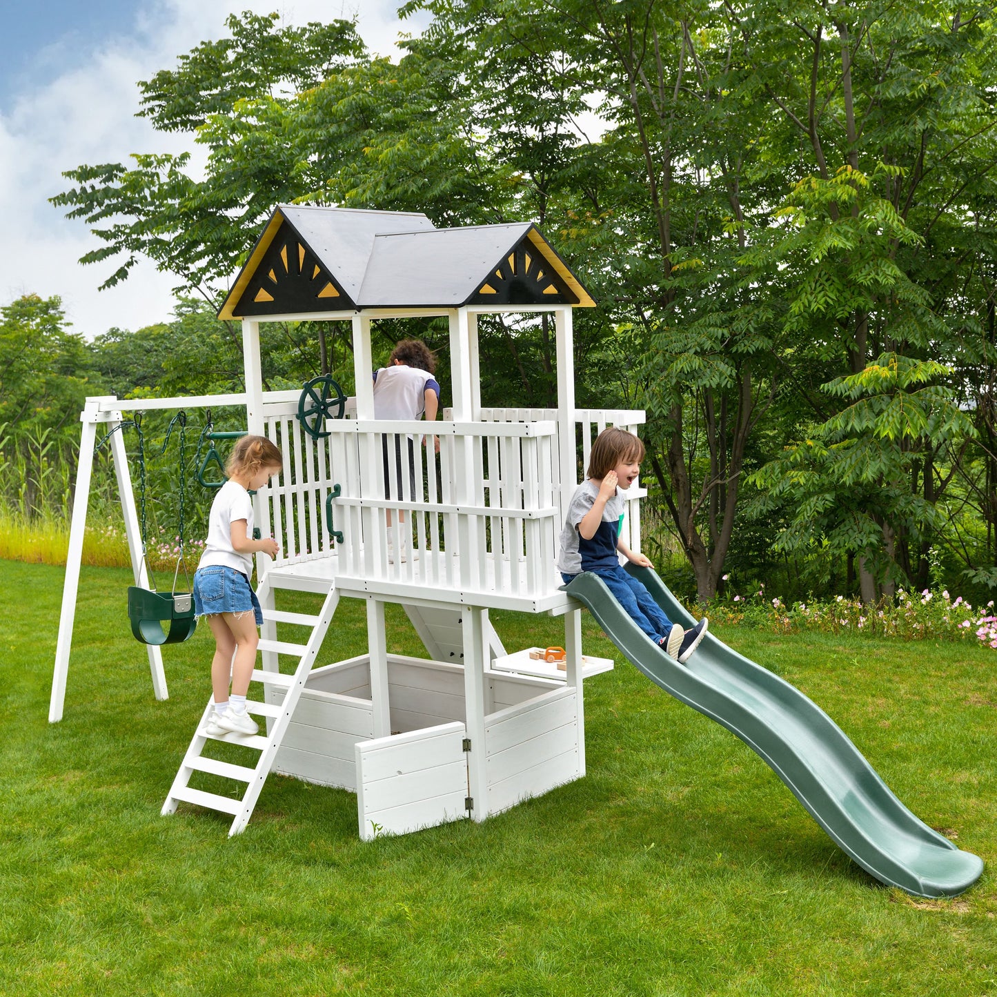 Craftsman - Modern Backyard Outdoor Swing Set.