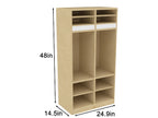 Avenlur 48” Wooden Preschool Storage Locker – Double Cubby Coat Locker Organizer for Kids, Daycare, Montessori & Classroom Use