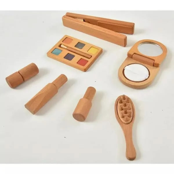 Avenlur Wood Cosmetic 7-in-1 Makeup Kit for Pretend Play.