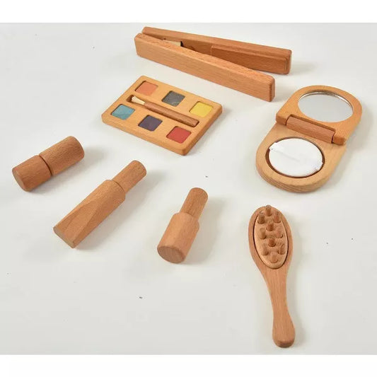 Avenlur Wood Cosmetic 7-in-1 Makeup Kit for Pretend Play