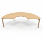 Half-Circle Adjustable Kids Classroom Table – 50"×25", 13" to 17" Height