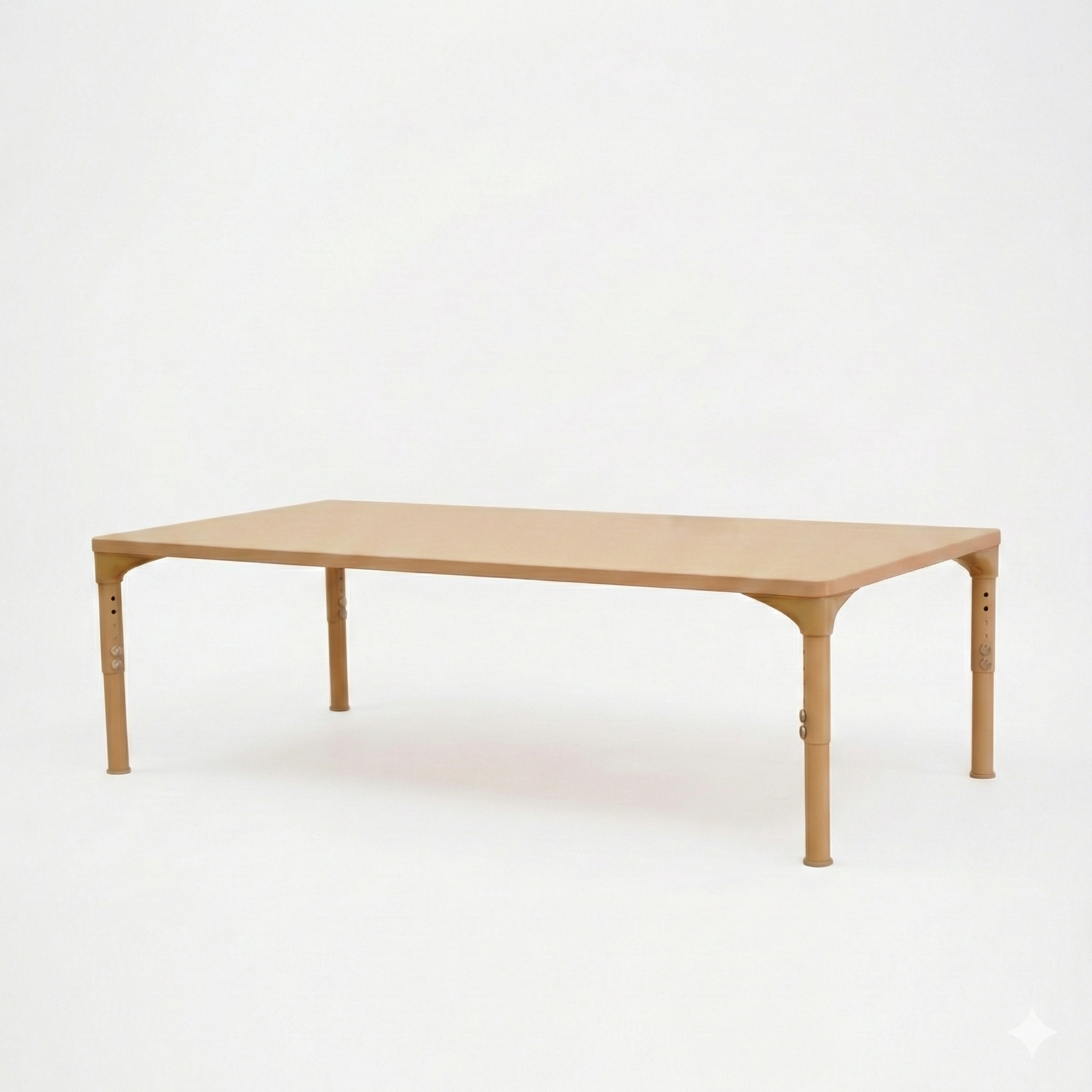 Wooden table on a white background