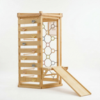 Hawthorn Indoor Playground | 93" Montessori Climbing Gym with Slide & Rope Net