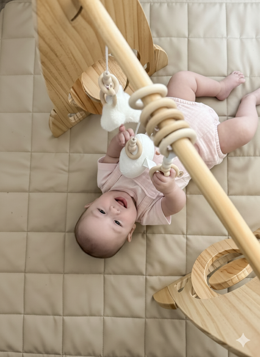 Rocket Wooden Baby Gym – Montessori Play Arch for Infant Development Rocket Wooden Baby Gym – Montessori Play Arch for Infant Development