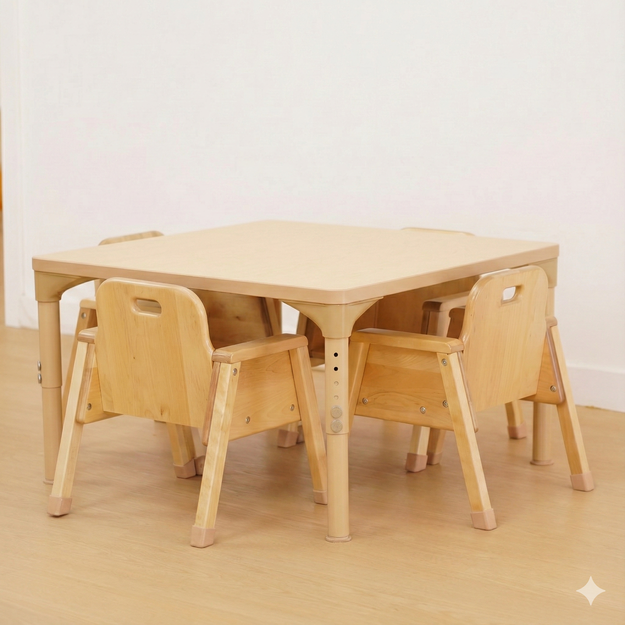 Quadratischer, höhenverstellbarer Kindertisch – 43 bis 63,5 cm | Aktivitätstisch für Klassenzimmer, Kindergärten und Homeschooling