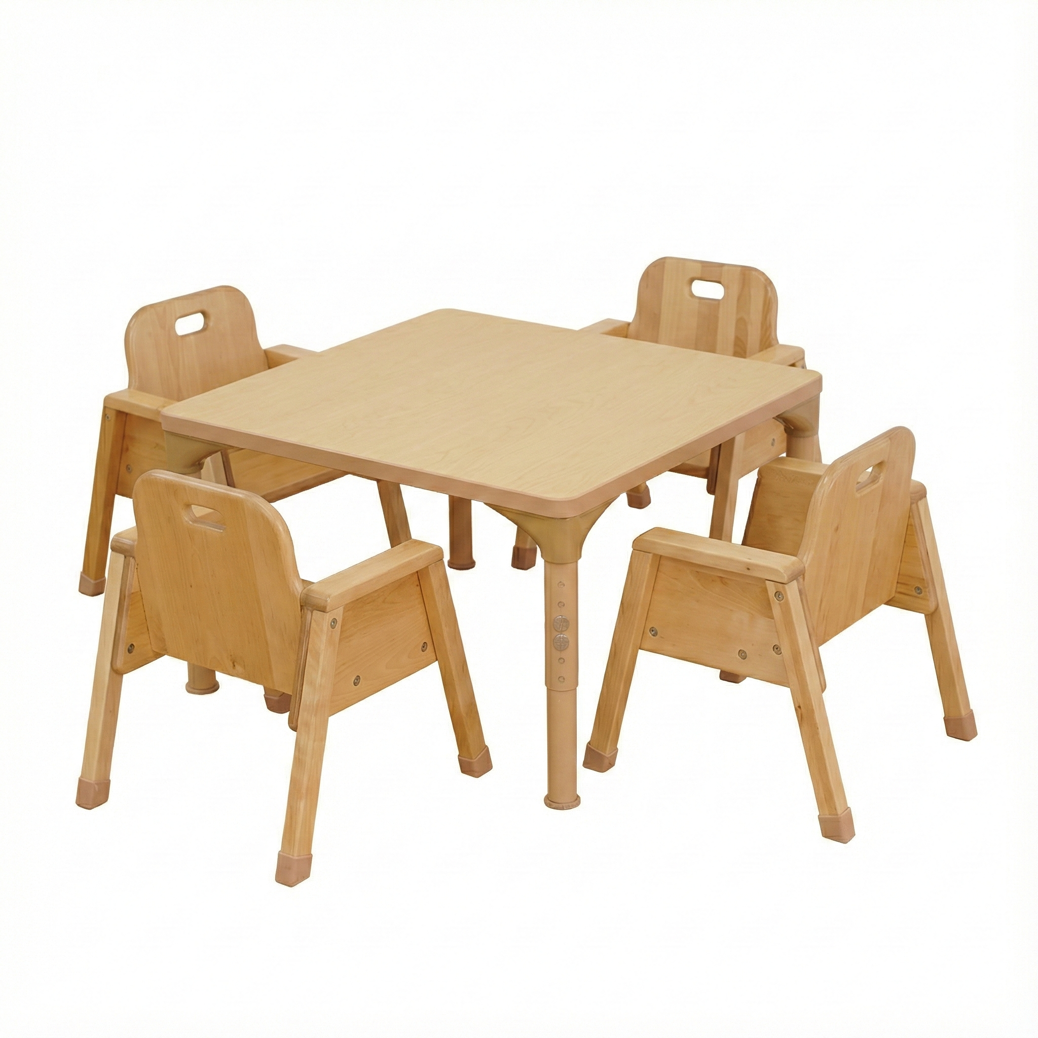 Quadratischer, höhenverstellbarer Kindertisch – 43 bis 63,5 cm | Aktivitätstisch für Klassenzimmer, Kindergärten und Homeschooling