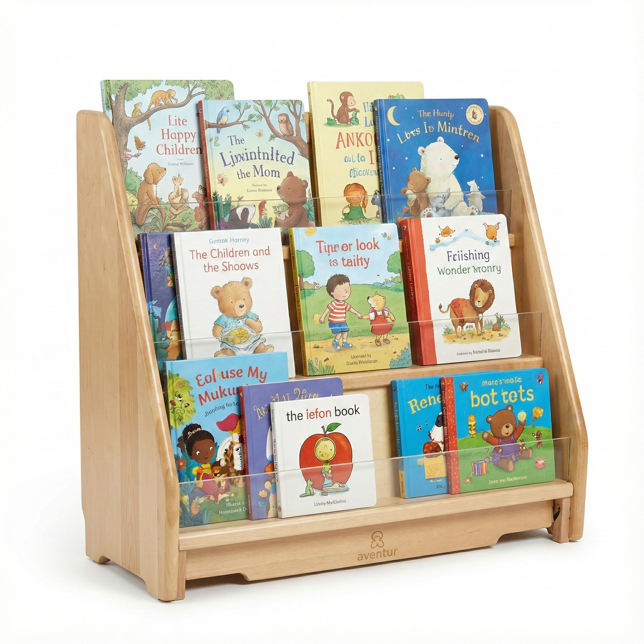 Wooden Classroom Bookshelf – Double Pack 3 Tier Front-Facing Display | 22.4" H x 25" W x 22" D