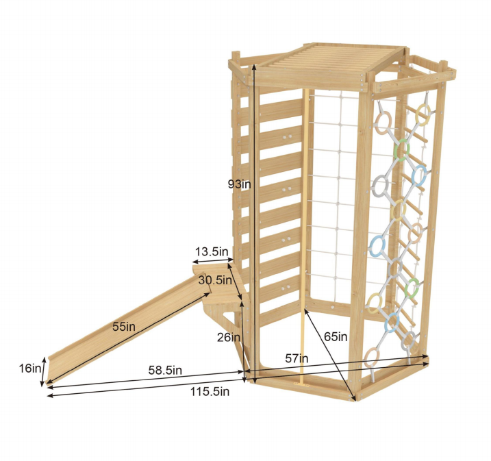 Avenlur Hawthorn Indoor Playground dimensions and specifications diagram