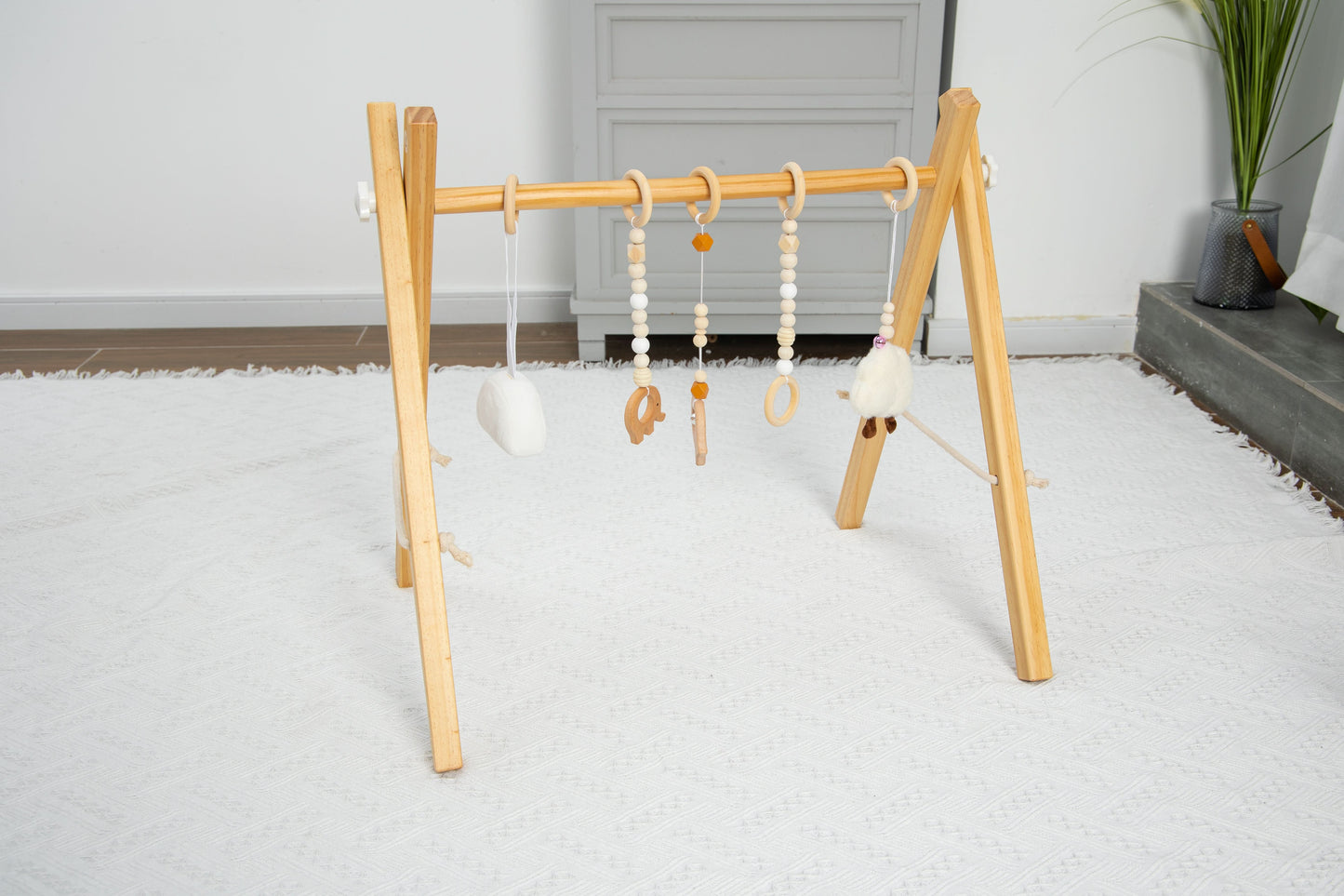 Lilac Wooden Baby Gym.