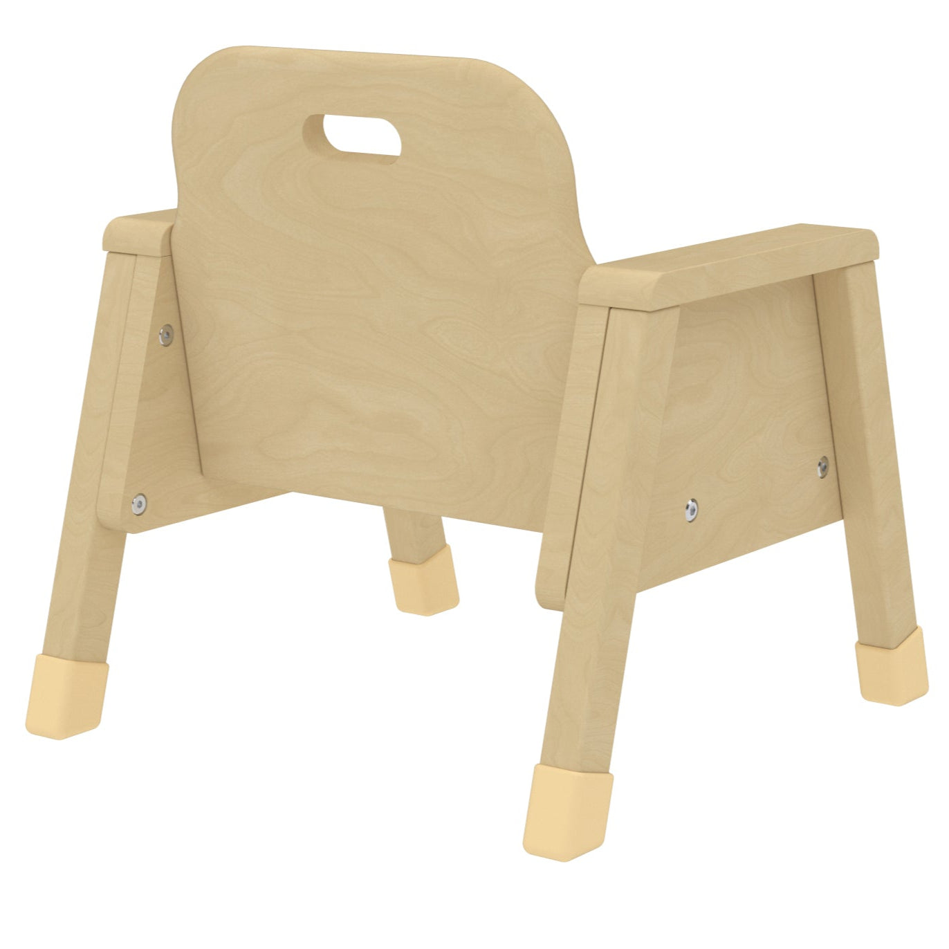 Montessori Wooden Toddler Chair – 6" Seat Height | Kids Armchair with Handle & Armrests