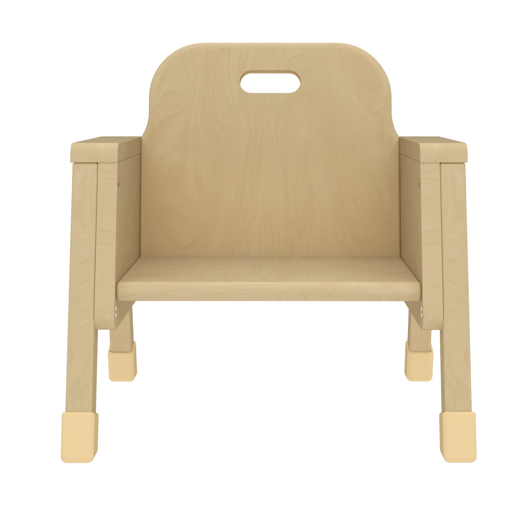 Montessori Wooden Toddler Chair – 6" Seat Height | Kids Armchair with Handle & Armrests