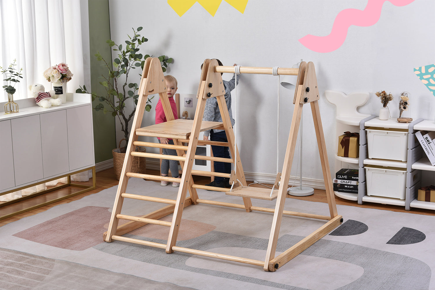 Avenlur's Juniper Real Wood Folding Playset - Featuring Slide Detail