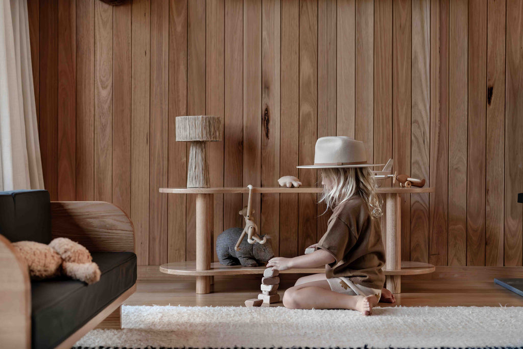 Leni Shelf Low – European Oak Two-Tier Storage for Early Childhood Spaces