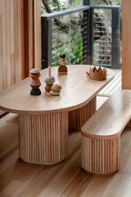 Fluted Oval Kids Table – Solid European Oak Activity Table