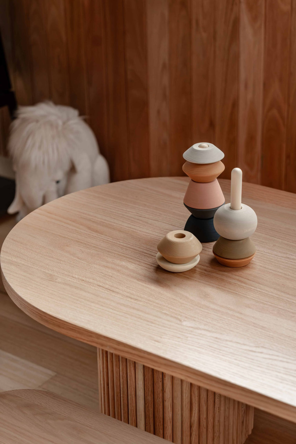 Fluted Oval Kids Table – Solid European Oak Activity Table