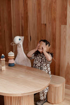 Fluted Oval Kids Table – Solid European Oak Activity Table