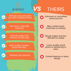 Ivy 3-in-1 Babywippe, Spielbogen und Aktivitätstisch aus Holz