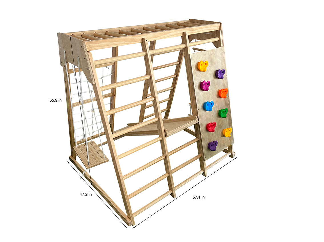 Magnolie - Outdoor und Innenräume - echtes Holz 7 -in -1 -Spielset