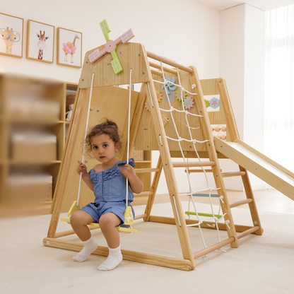 Avenlur Cherry 5-in-1 Indoor Wooden Climber & Montessori Play Gym