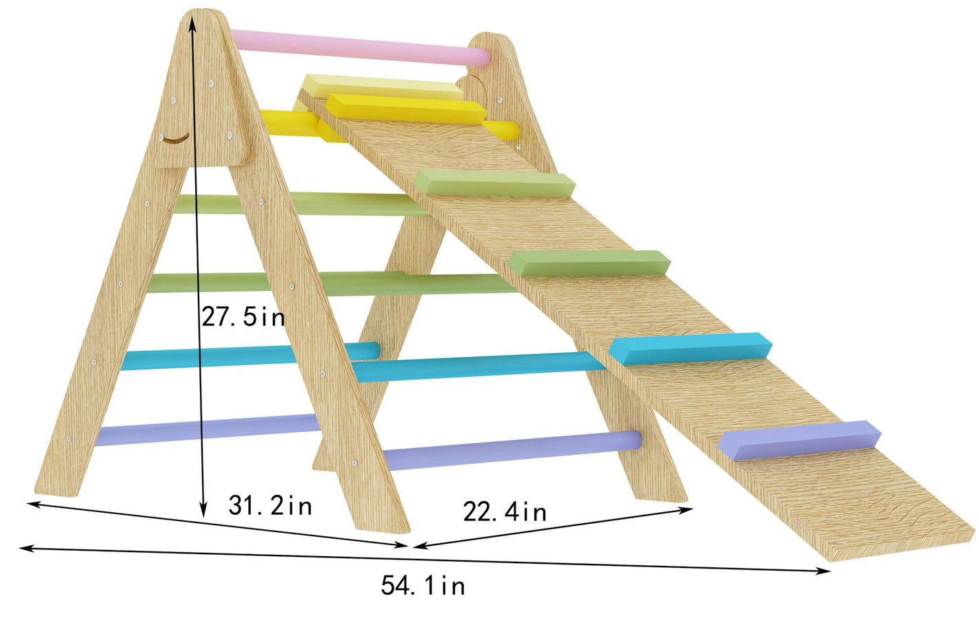 Pikler Triangle Ladder and Wooden Climber Slide | Avenlur