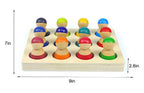 Wooden Rainbow Peg Dolls Figures 12 Piece Set