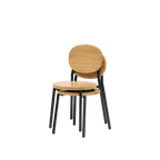 Ottie Stackable Chair – 12" Seat Height | Charcoal Legs, Oak Wood
