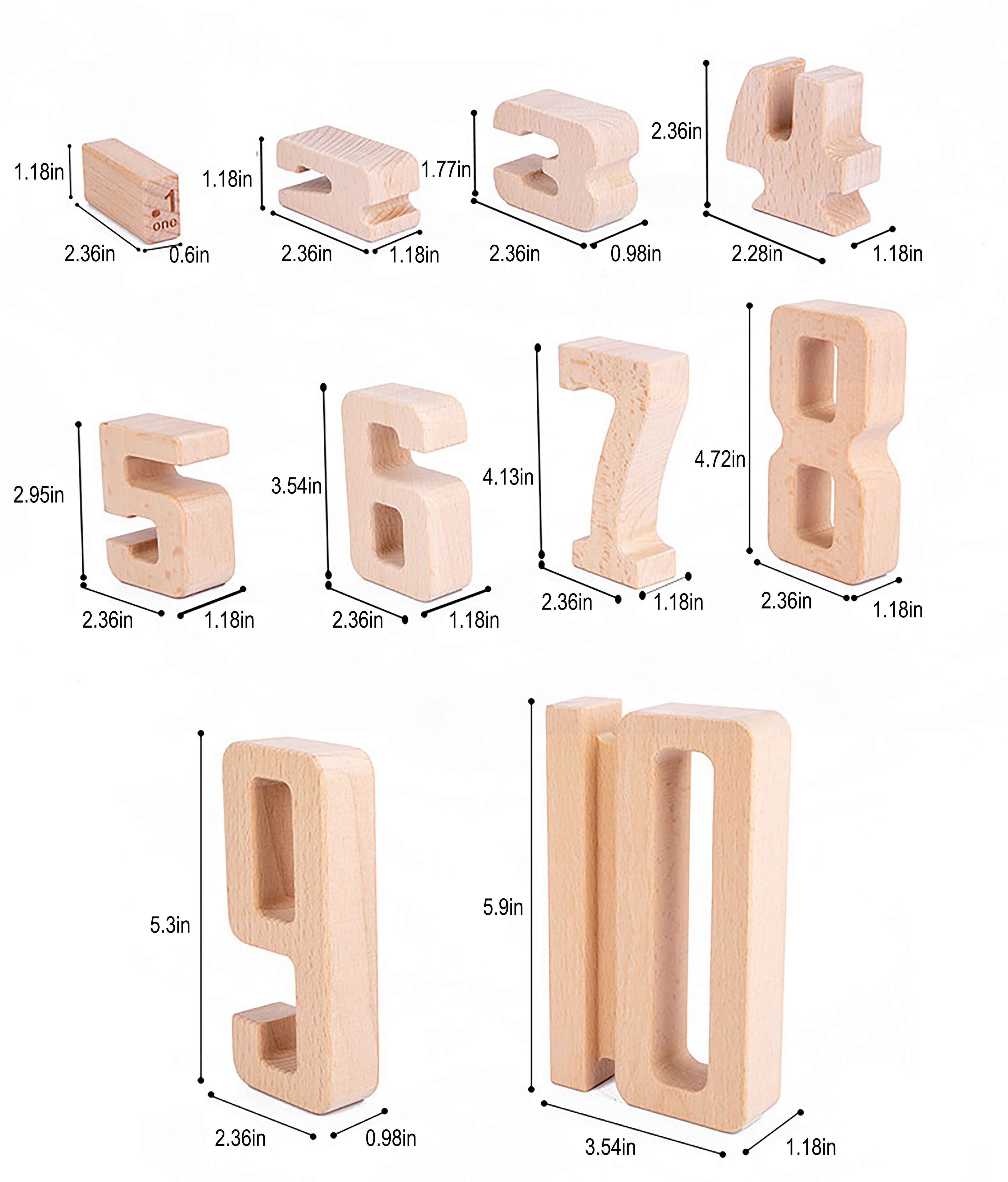 Number Blocks - Montessori Large Wooden Blocks