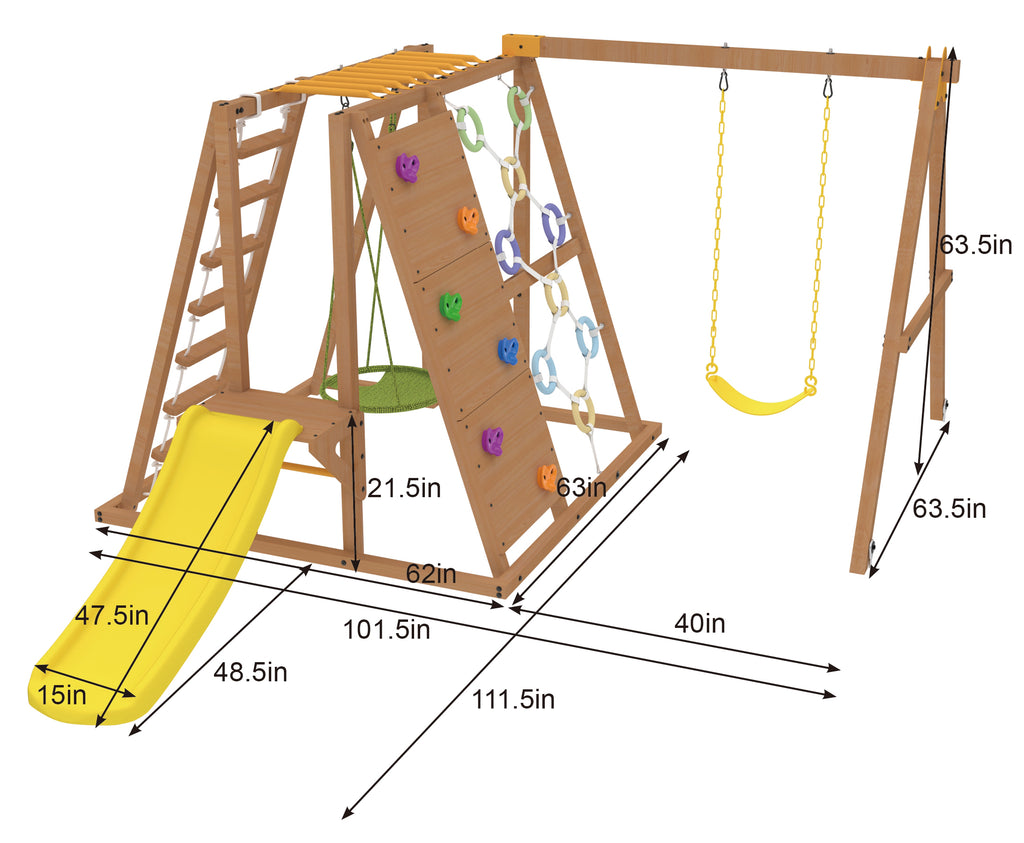 Sycamore Large | Outdoor Sensory Swing Set & Climbing Jungle Gym