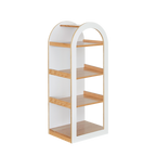 Arched Shelf (White + Natural) – 4-Tier Open Storage