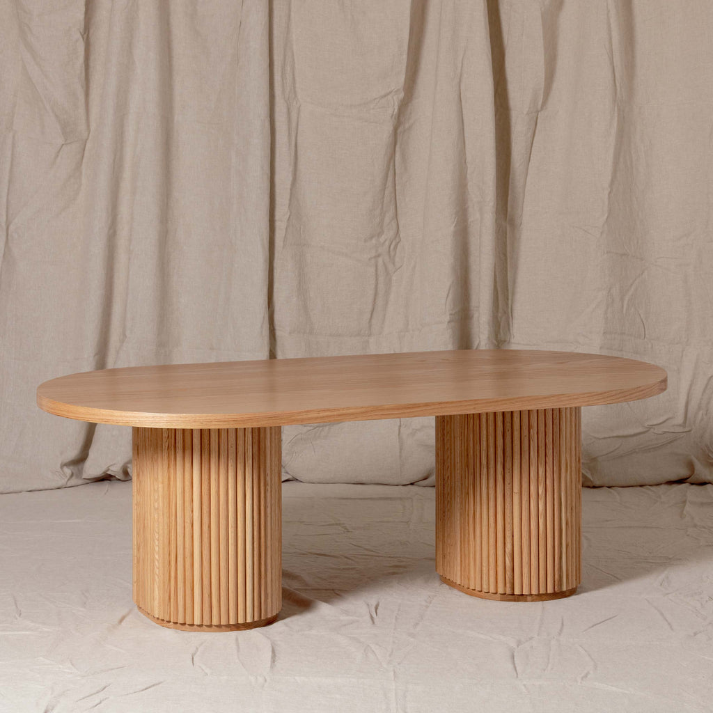 Fluted Oval Kids Table – Solid European Oak Activity Table