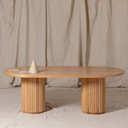 Fluted Oval Kids Table – Solid European Oak Activity Table