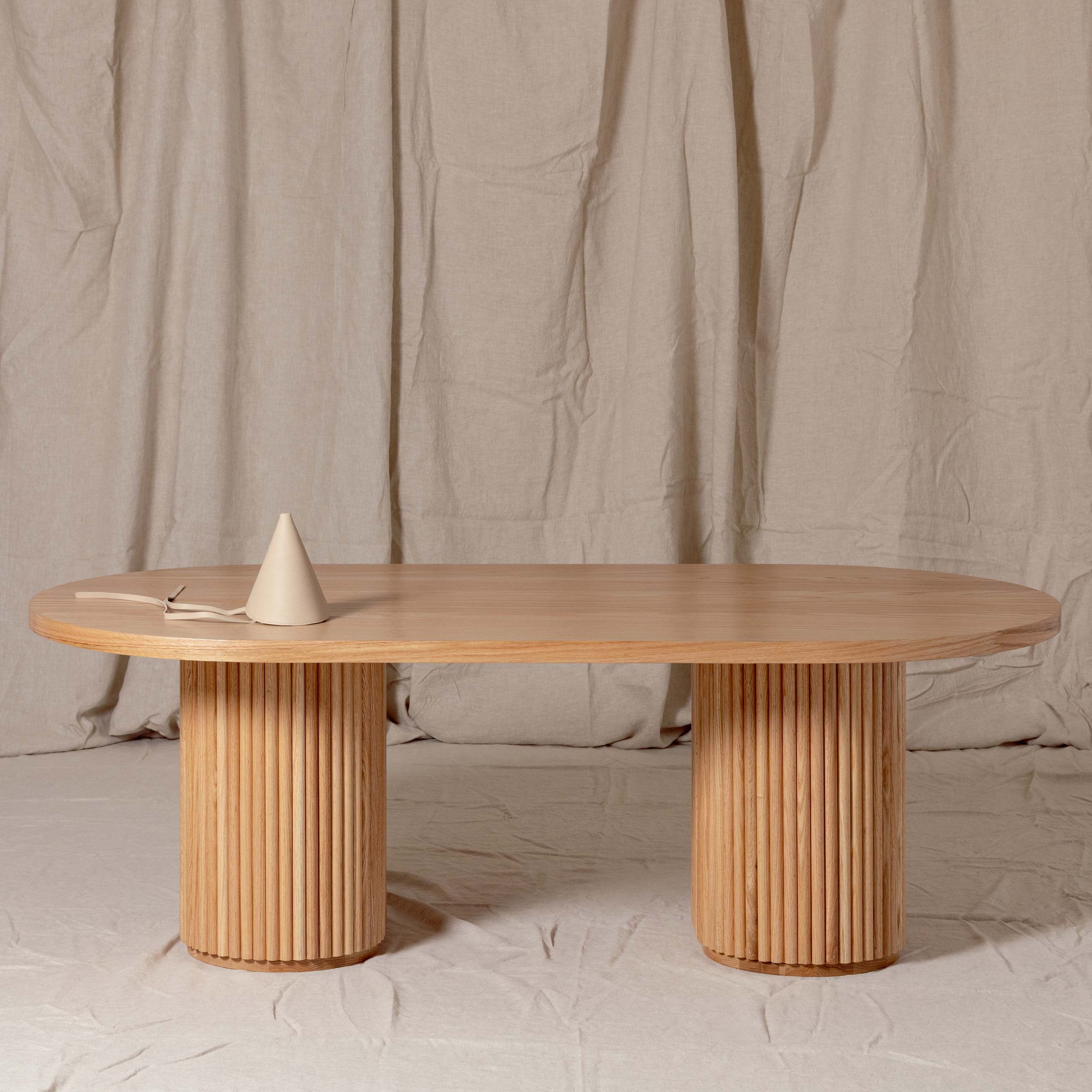 Fluted Oval Kids Table – Solid European Oak Activity Table