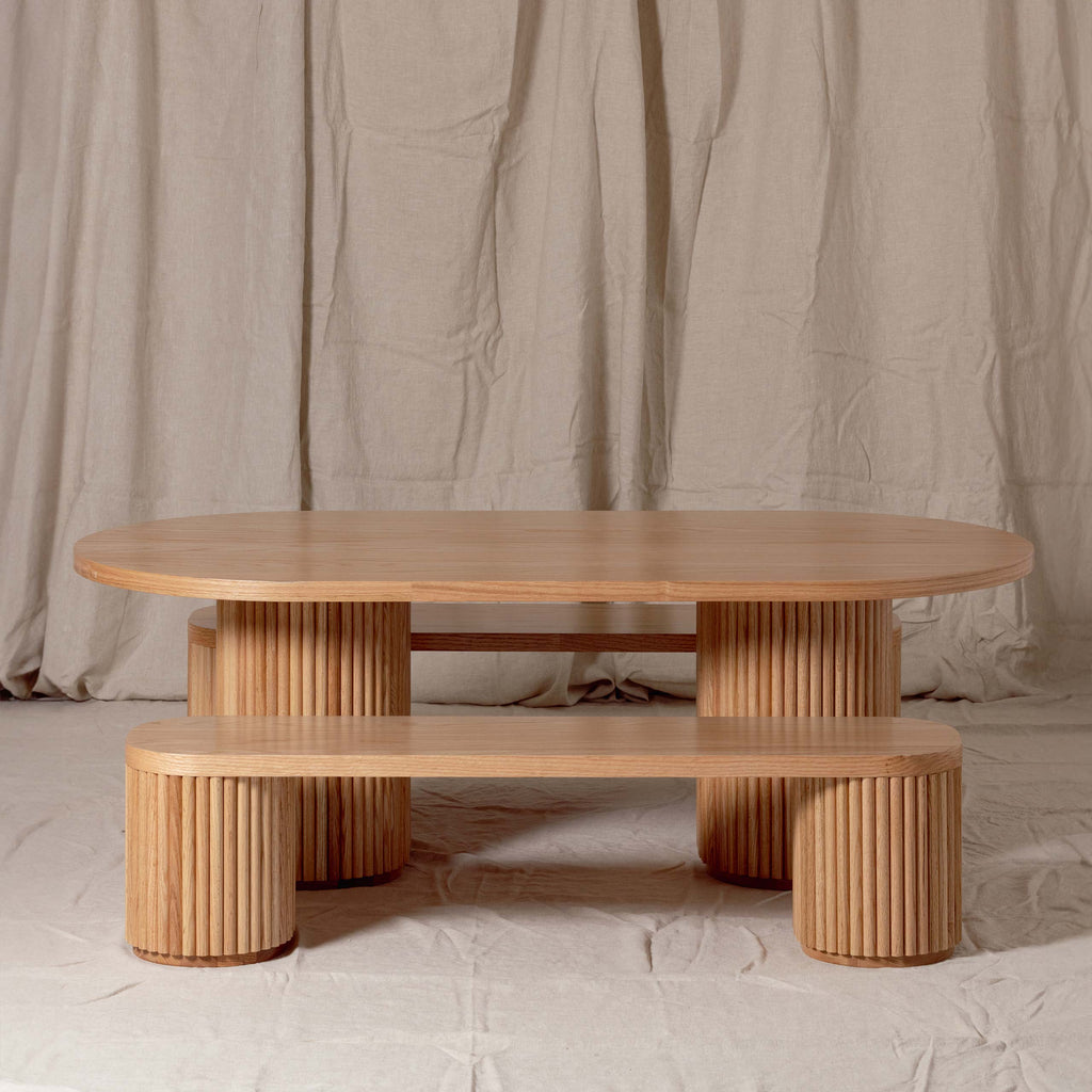 Fluted Bench – Solid European Oak (47.2" W)