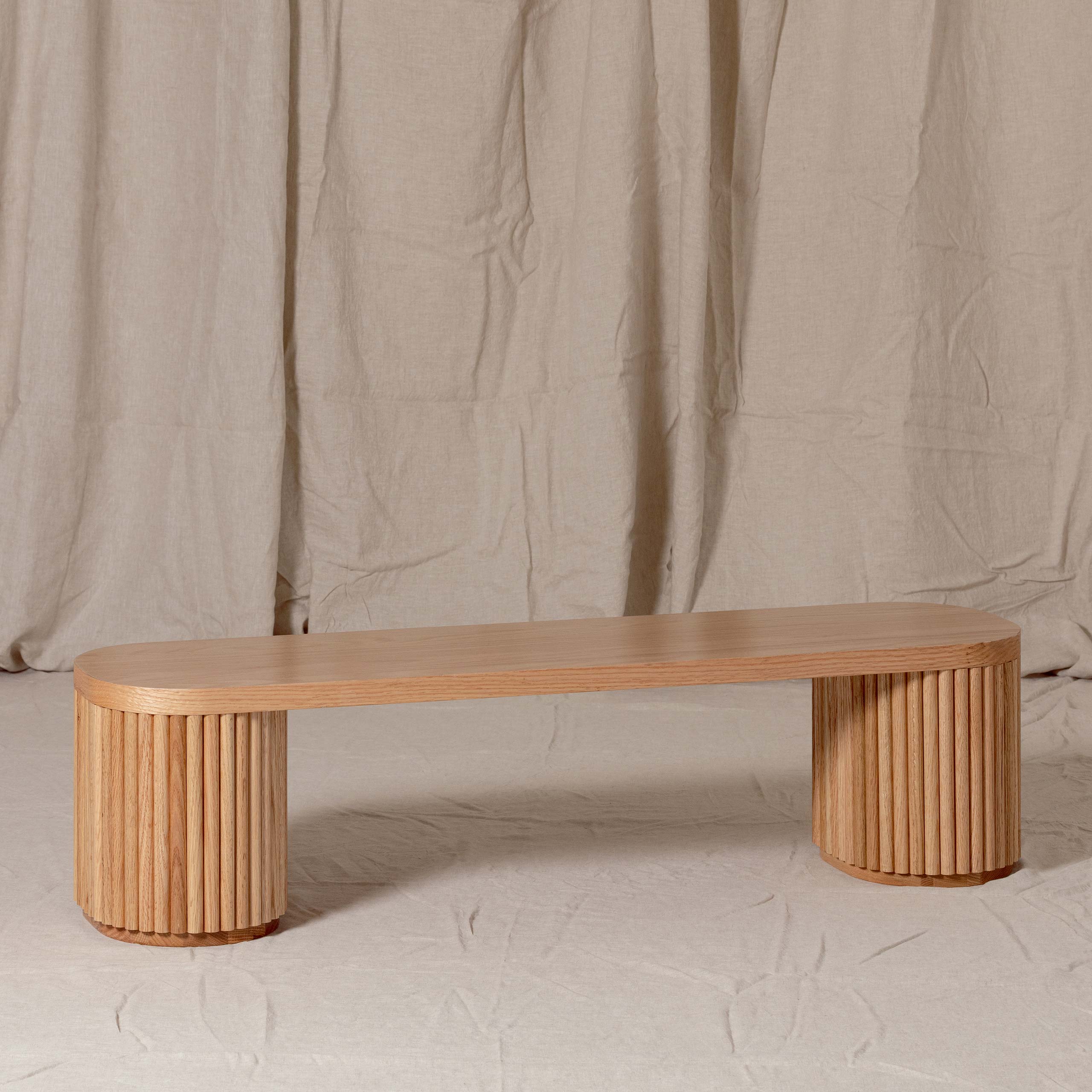 Fluted Bench – Solid European Oak (47.2" W)