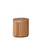 Fluted Round Wooden Stool – Solid European Oak Kids Seat