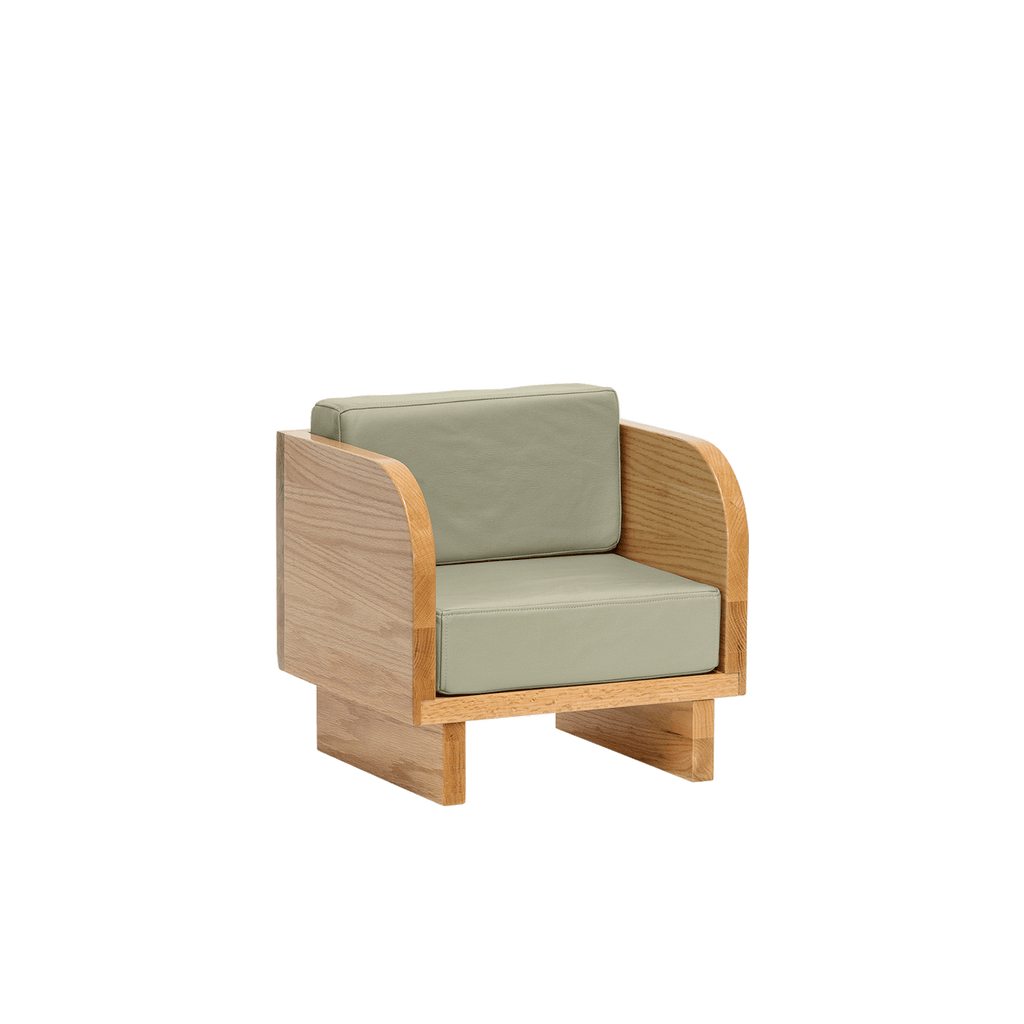 Junior Armchair - Sage | Solid European Oak Kids Lounge Chair