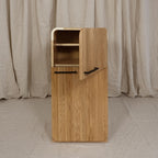 Oak Fluted Play Fridge – Montessori Wooden Toy Refrigerator