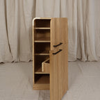 Oak Fluted Play Fridge – Montessori Wooden Toy Refrigerator