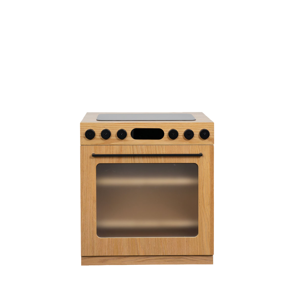 Oak Fluted Play Oven – Montessori Wooden Toy Kitchen