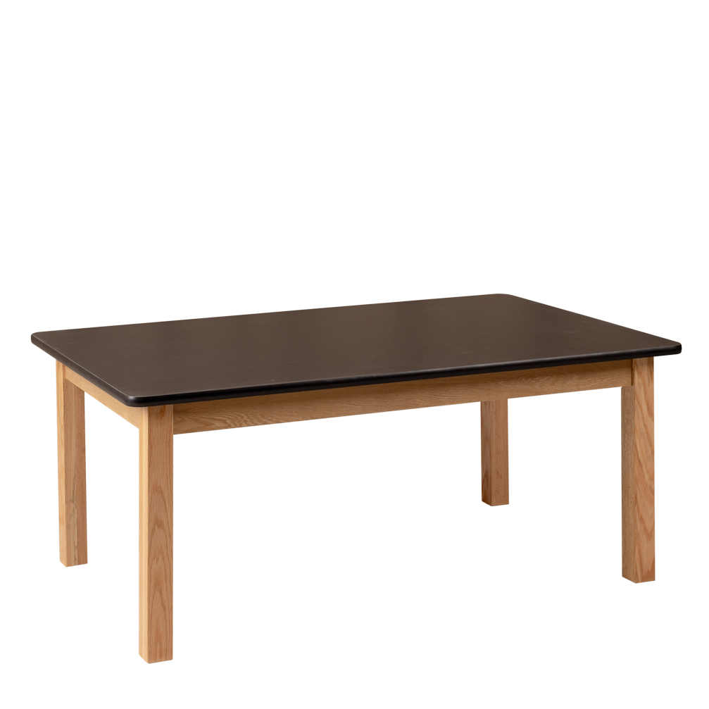 Matt Black Rectangle Table (47.5" x 30" x 17") –  Solid Oak Frame