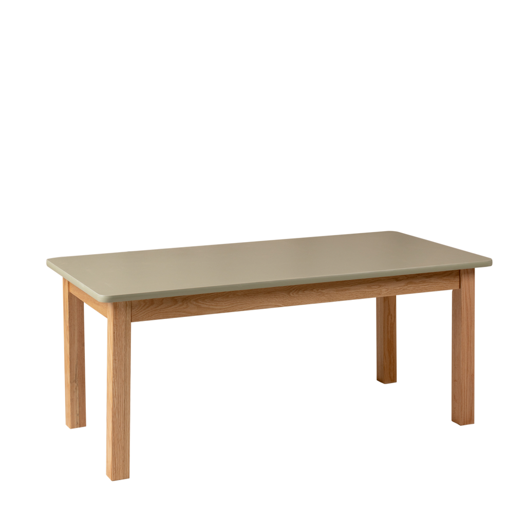 Matt Sage Rectangle Table (47.5" x 30" x 17") –  Solid Oak Frame