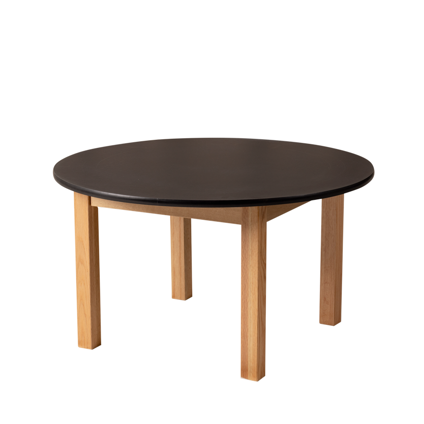 Round Black Kids Table – 35" Diameter Oak Base